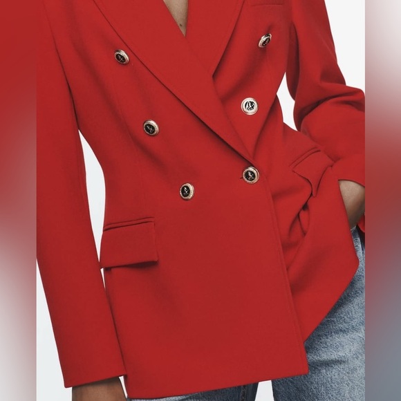 Zara Tailored Double Breasted Blazer Size Small - Picture 3 of 16